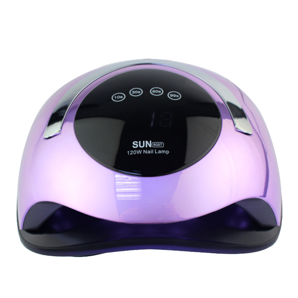 УФ LED лампа светодиодная Sun BQ5T Mirror Violet 120 Вт, с ручкой, таймер 10, 30, 60 и 99 сек, цвет зеркально-фиолетовый