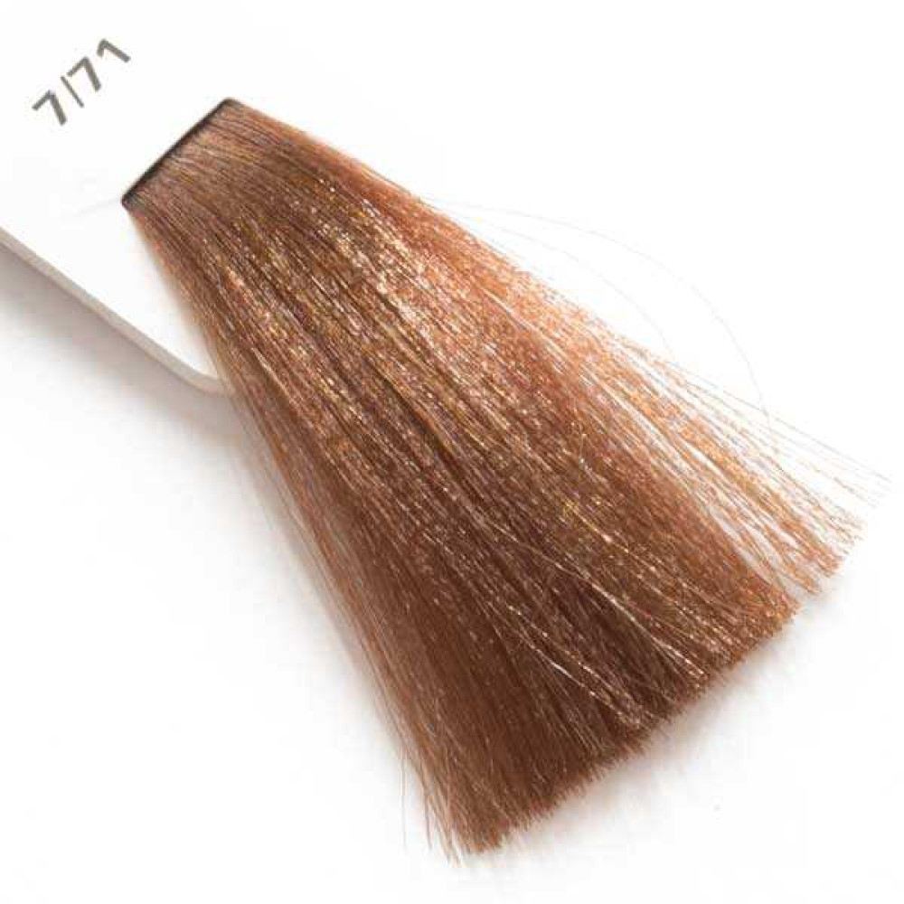 Крем-краска для волос Lisap LK Creamcolor OPC 7/71. блондин холодный бежевый. 100 мл