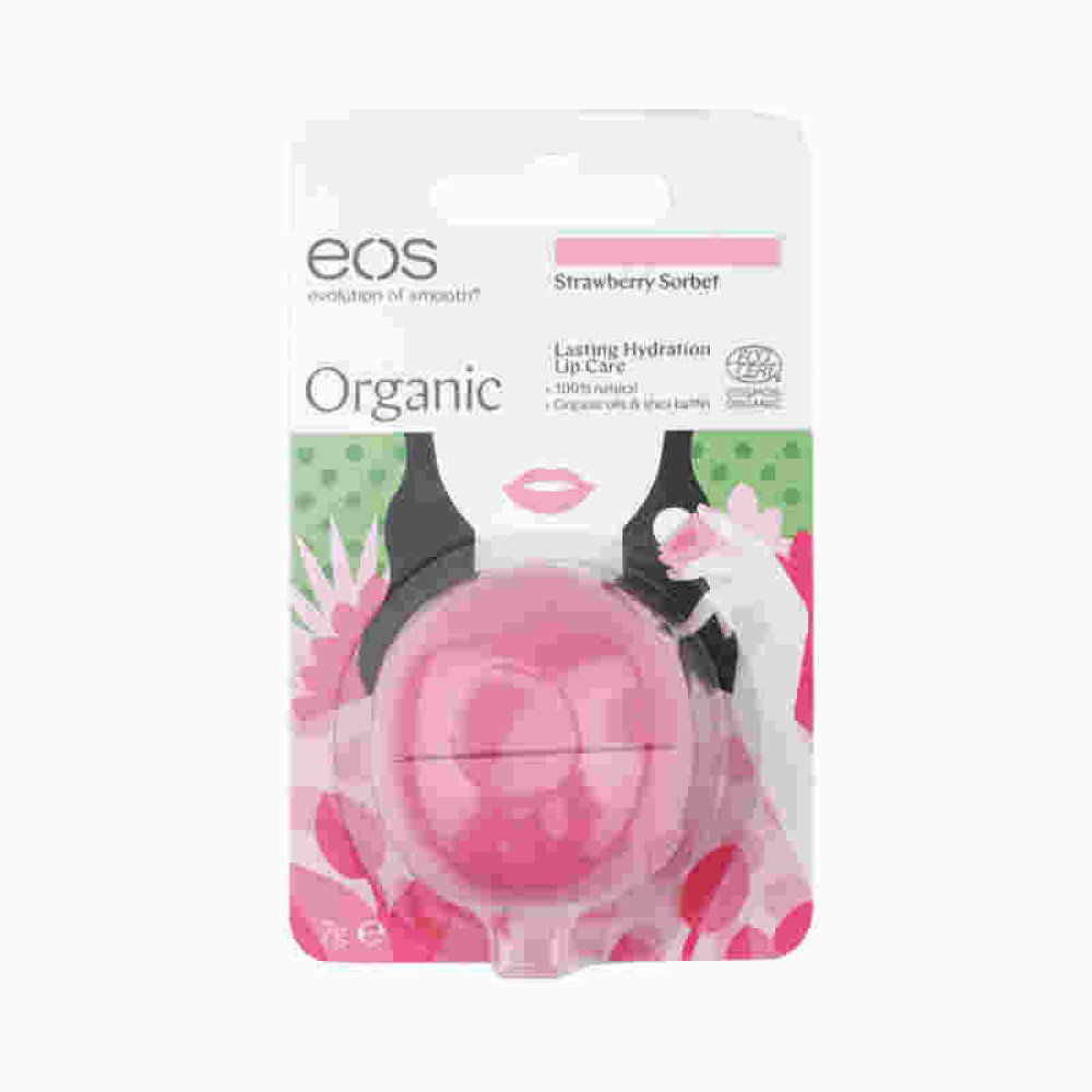 Бальзам для губ EOS Organic Strawberry Sorbet Клубничный сорбет, 7 г