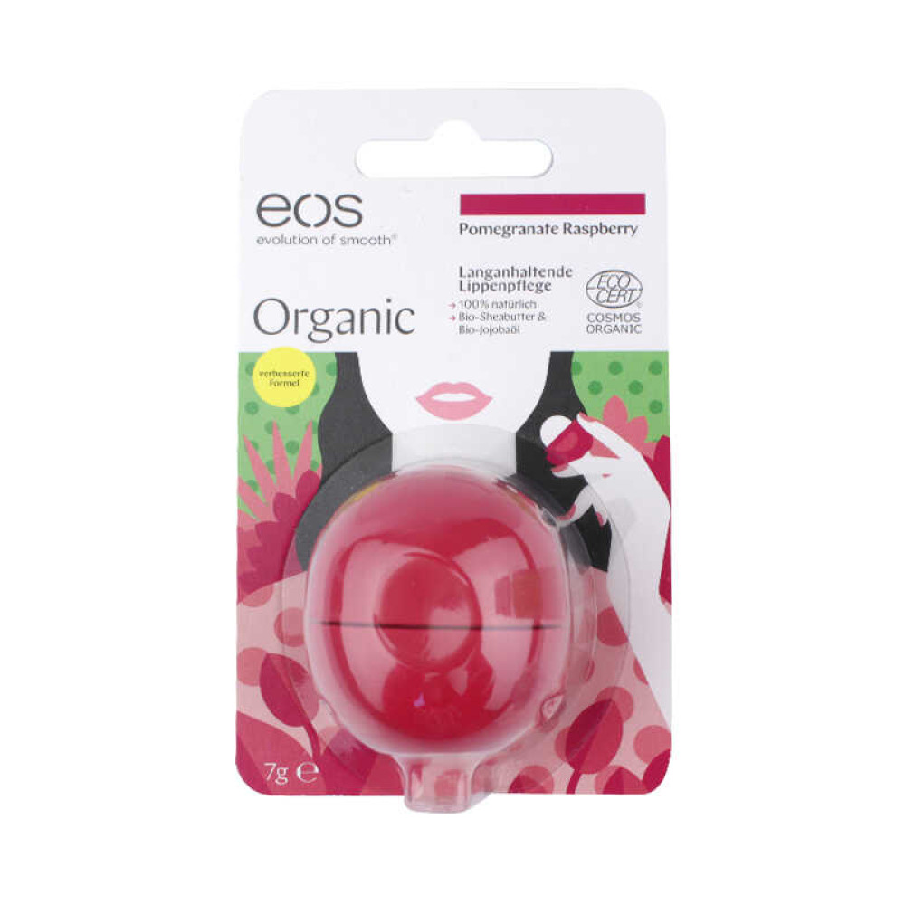 Бальзам для губ EOS Organic Pomegranate Raspberry Гранат и малина, 7 г