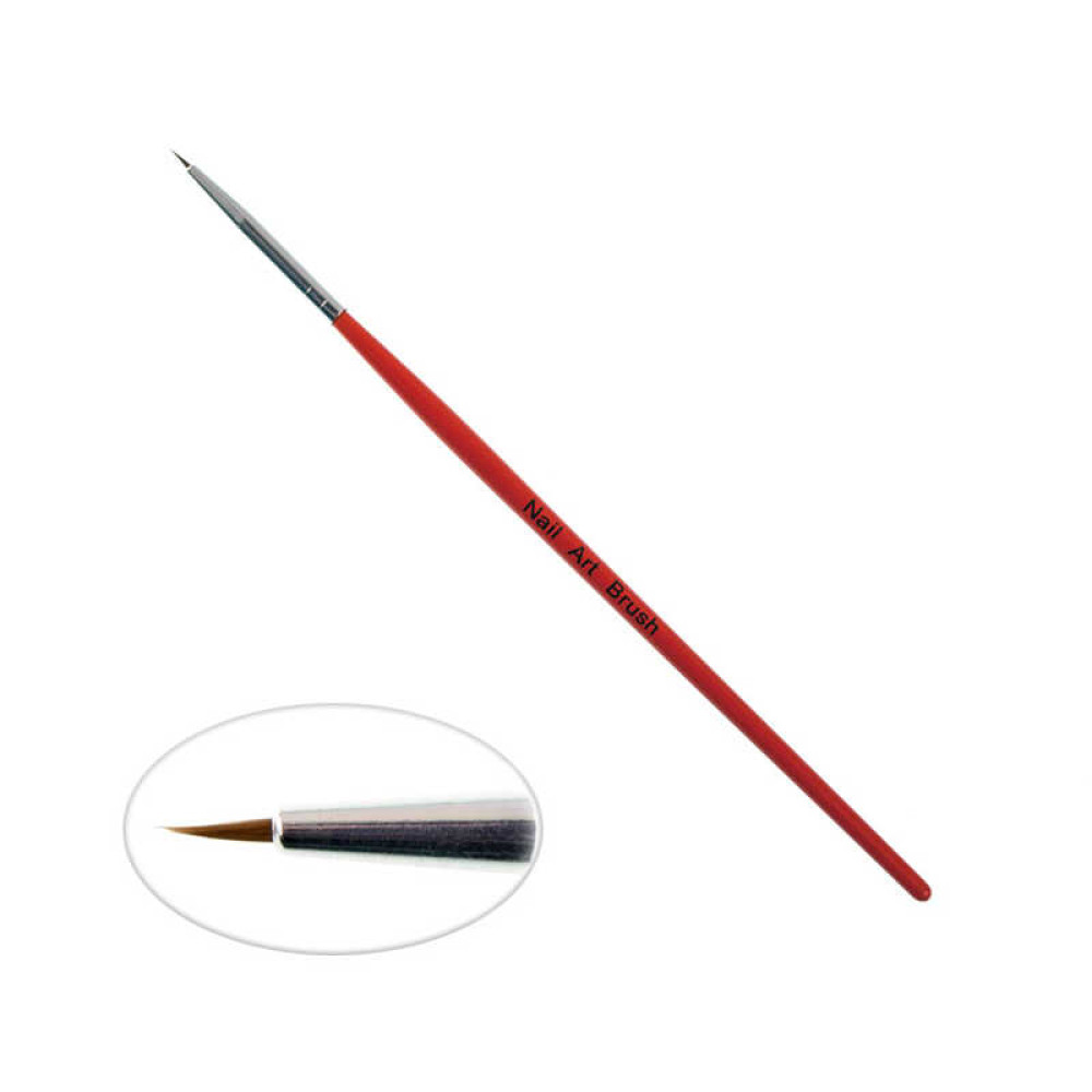 Кисть для рисования Nail Art Brush № 1 (разноцветные ручки), искусственный ворс