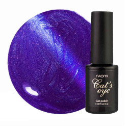 Гель-лак Naomi Cat Eyes С07 сливовый с фиолетовыми шиммерами. 6 мл