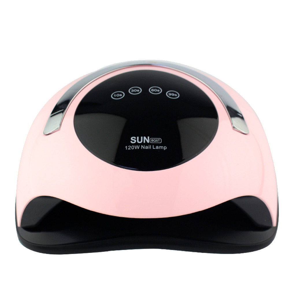 УФ LED лампа светодиодная Sun BQ-5T 120 Вт. с ручкой. таймер 10. 30. 60 и 99 сек. цвет розовый
