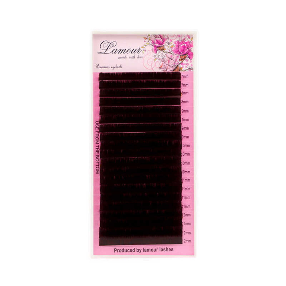 Вії Lamour D 0.07 (20 рядів: 7-12 мм). темний шоколад