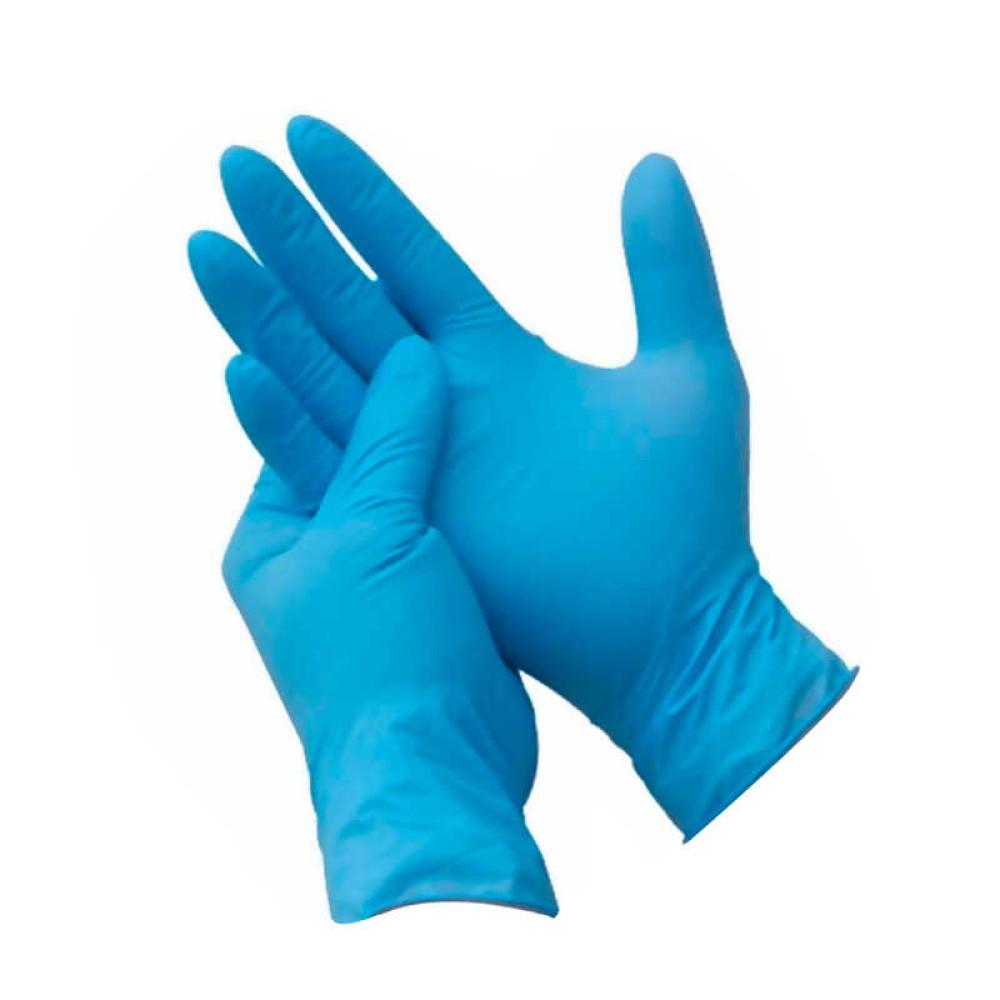 Перчатки нитриловые упаковка - 50 пар, размер M (без пудры), плотность 3,5 г, голубые