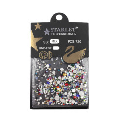 Стрази Starlet Professional, ss2-ss20, колір асорті, 720 шт.