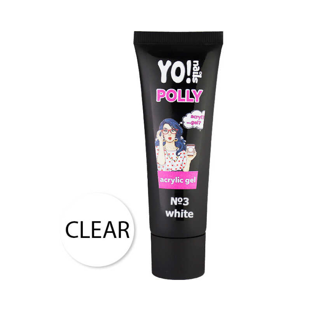 Акрил-гель Yo Nails POLLY acrylic gel 01 Clear прозрачный. 30 г