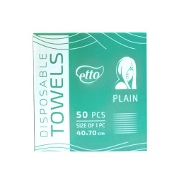 Одноразовые полотенца Etto Plain гладкие, 40 х 70 см, 50 шт.