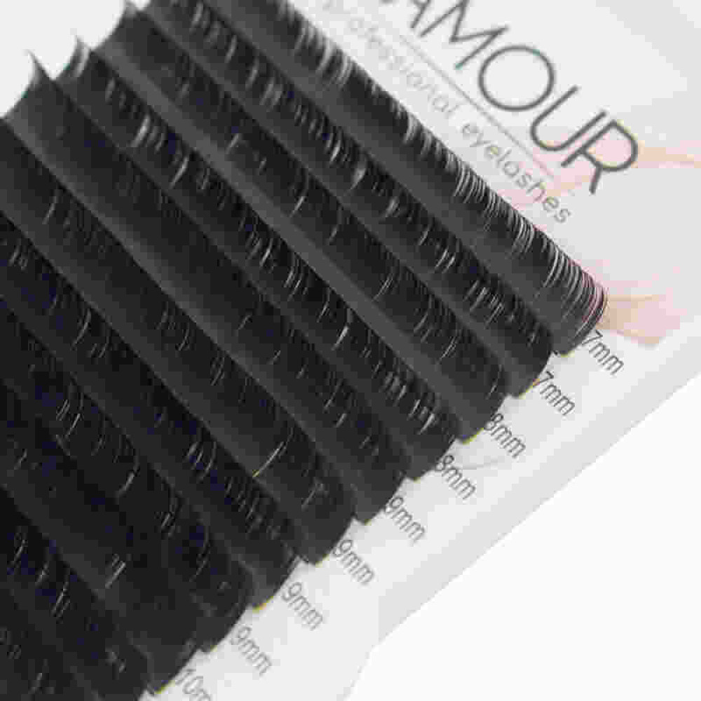 Вії Lamour D 0.07 (20 рядків: 7-12 мм). чорні