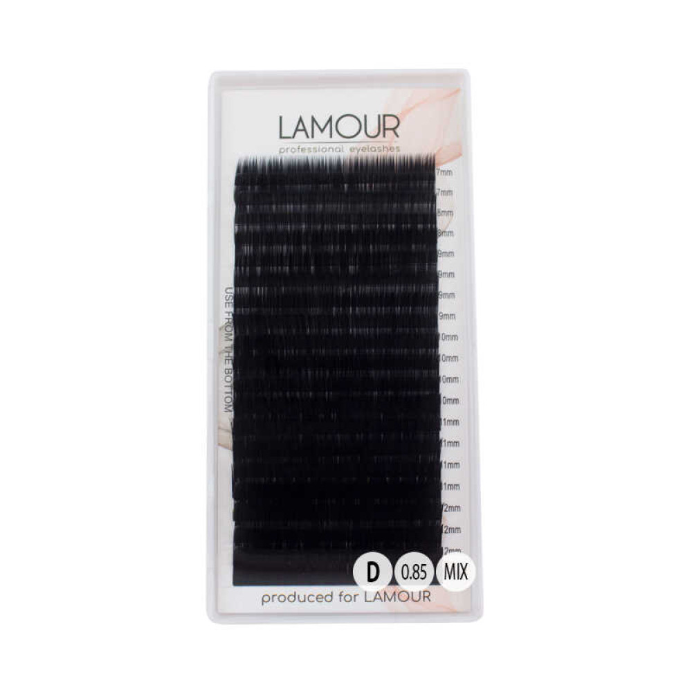 Ресницы Lamour C 0,085 (20 рядов: 7-12 мм), черные