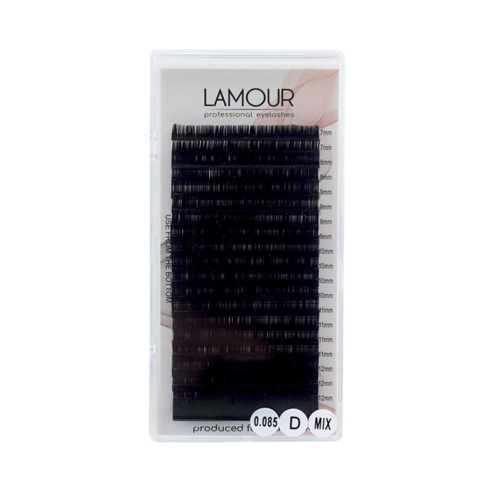 Ресницы Lamour D 0.085 (20 рядов: 7-12 мм). черные