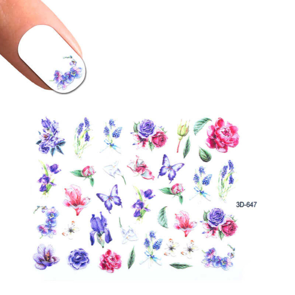 Слайдер-дизайн 3D 647 Цветы, бабочки