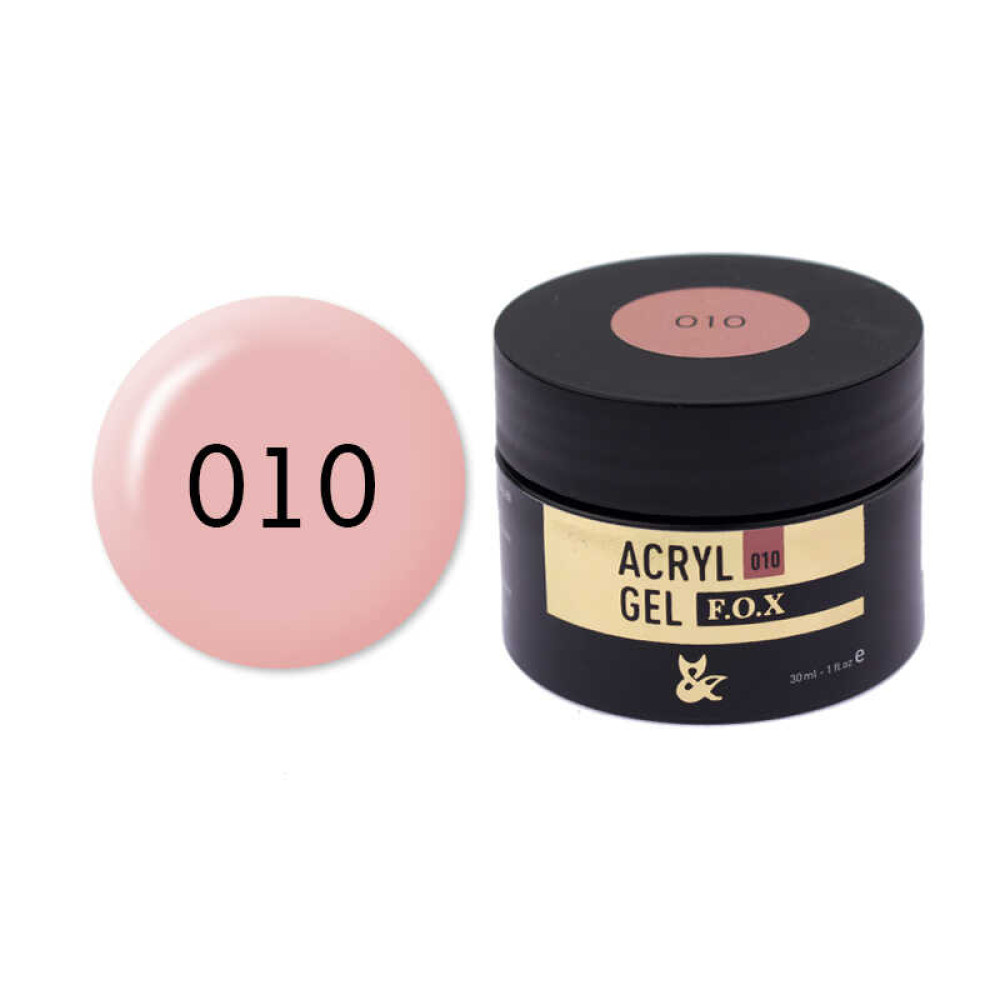 Акрил-гель в баночці F.O.X Aсryl Gel 010 рожевий baby, 30 мл
