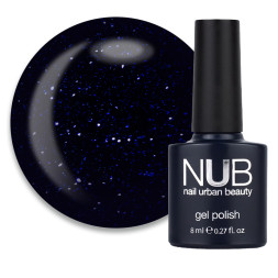 Гель-лак NUB 188 Prom Night синий. с синими блестками. 8 мл