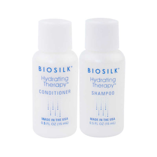 Набор Biosilk Hydrating Therapy шампунь кондиционер для глубокого увлажнения волос 2 шт x 15 мл