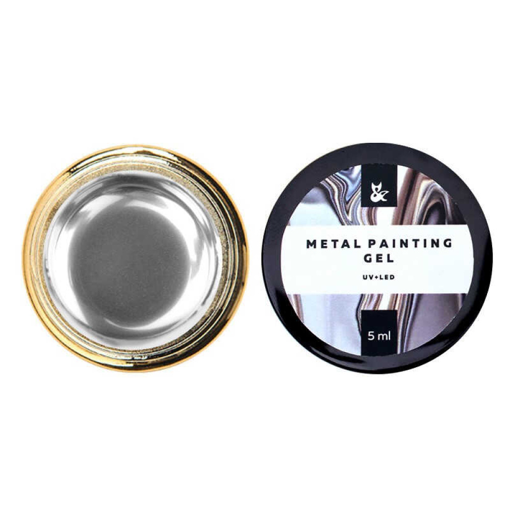 Гель-краска F.O.X Metal Painting Gel 001, цвет серебро, 5 мл
