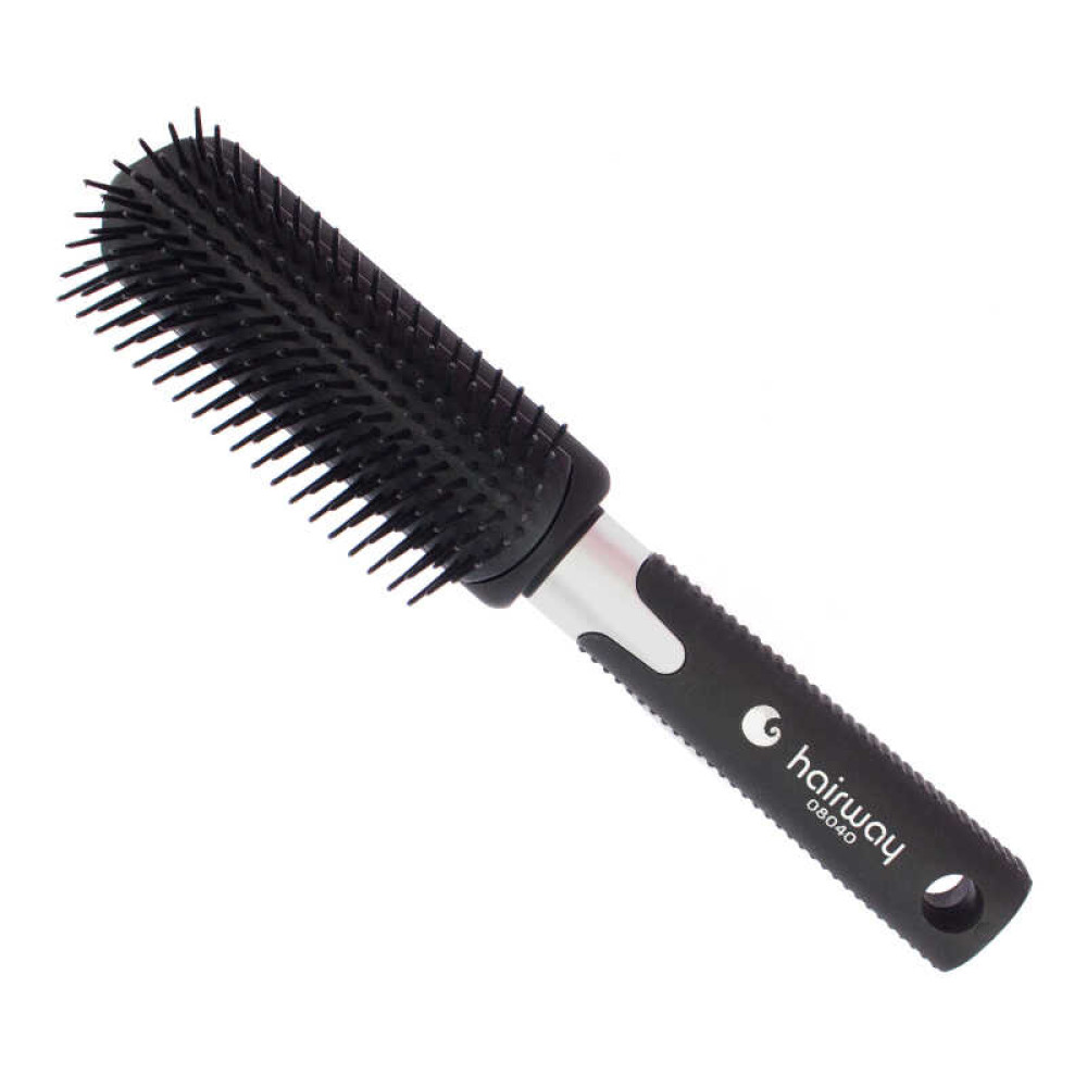 Расческа для волос Hairway Velour, с нейлоновыми зубцами, 9-рядная, цвет черный