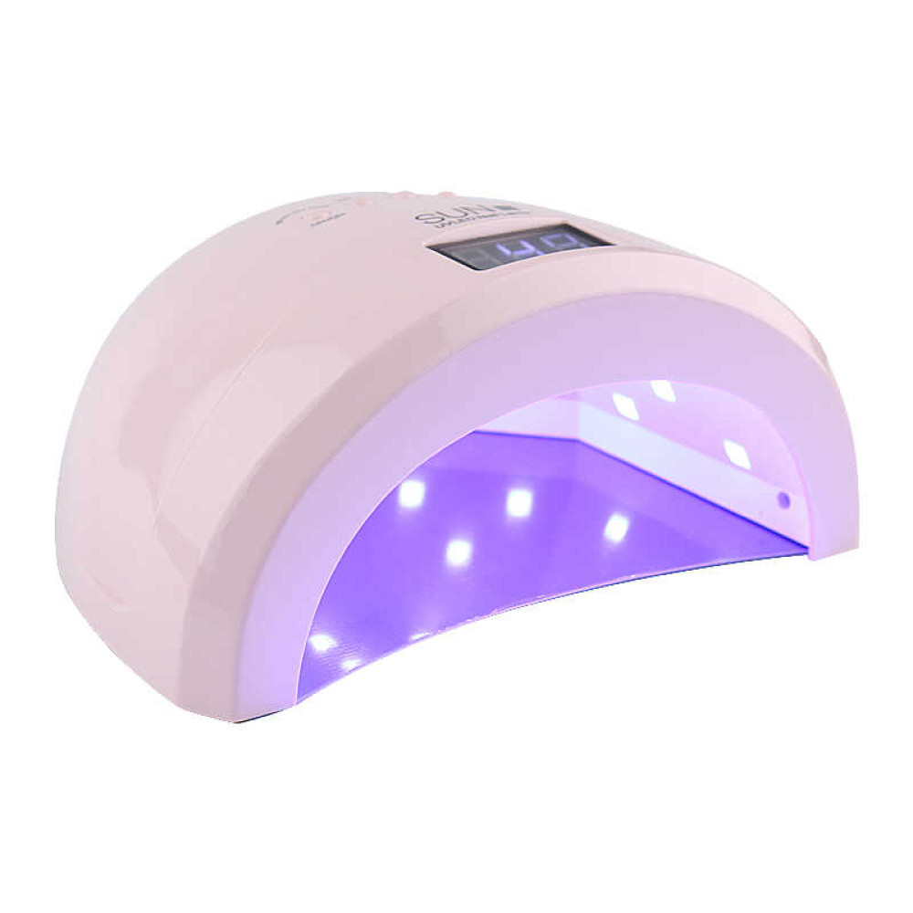 УФ LED лампа світлодіодна SUN 1s. 48 ​​Вт. таймер 10.30.60.99 сек. з дисплеєм. колір рожевий