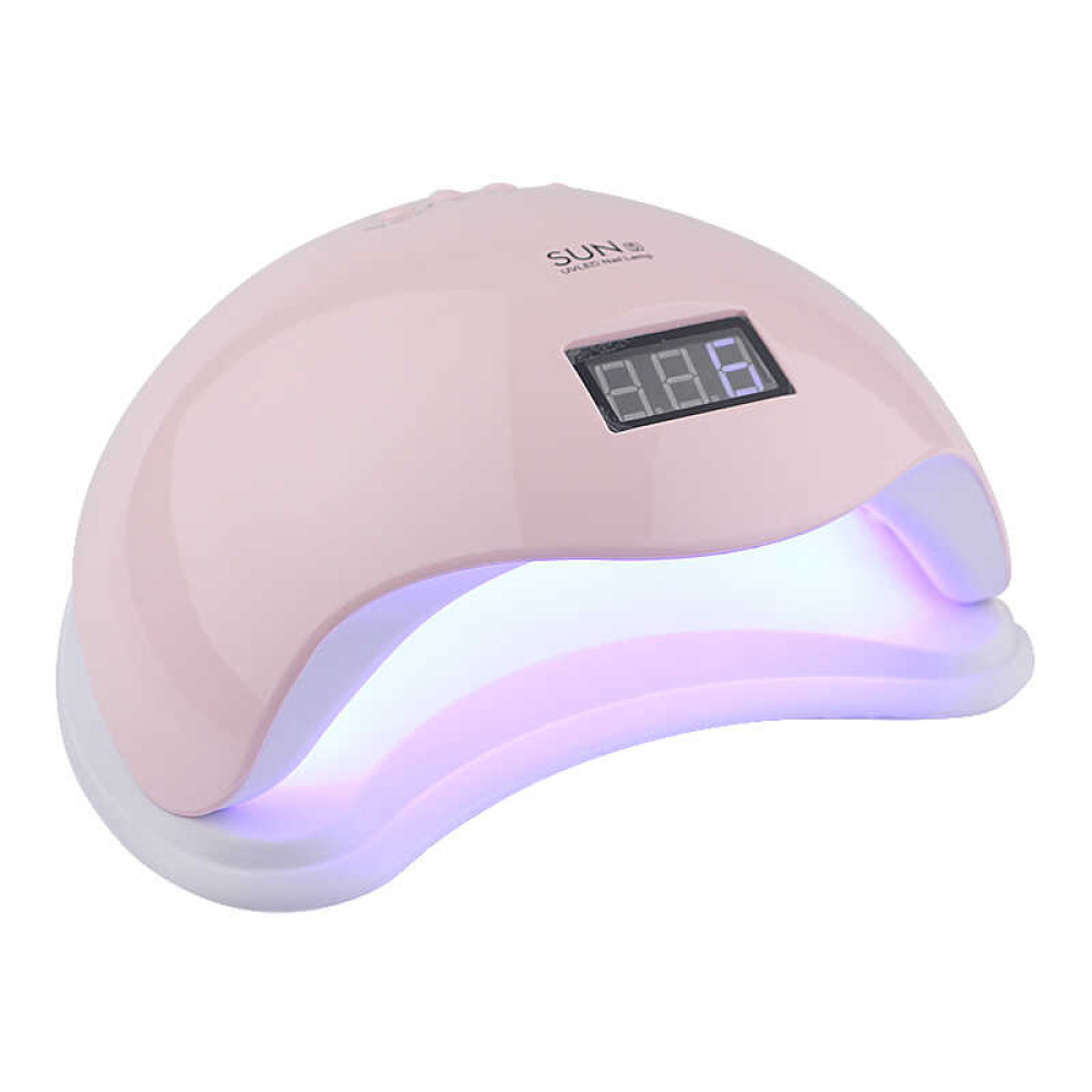 УФ LED лампа светодиодная Sun 5 48 Вт. таймер 10. 30. 60 и 99 сек. цвет розовый