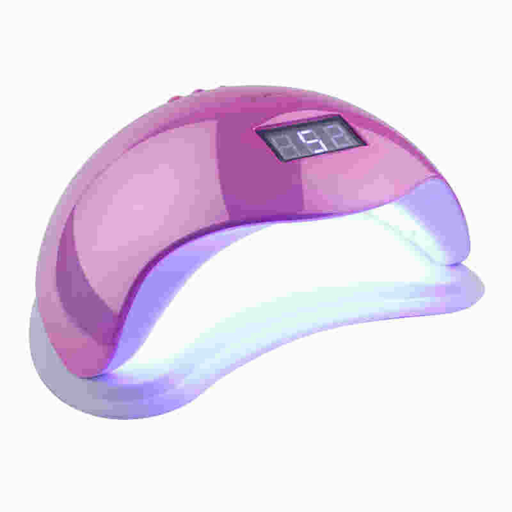 УФ LED лампа світлодіодна Sun 5 Mirror Pink 48 Вт. таймер 10. 30. 60. 99 сек. колір дзеркально-рожевий