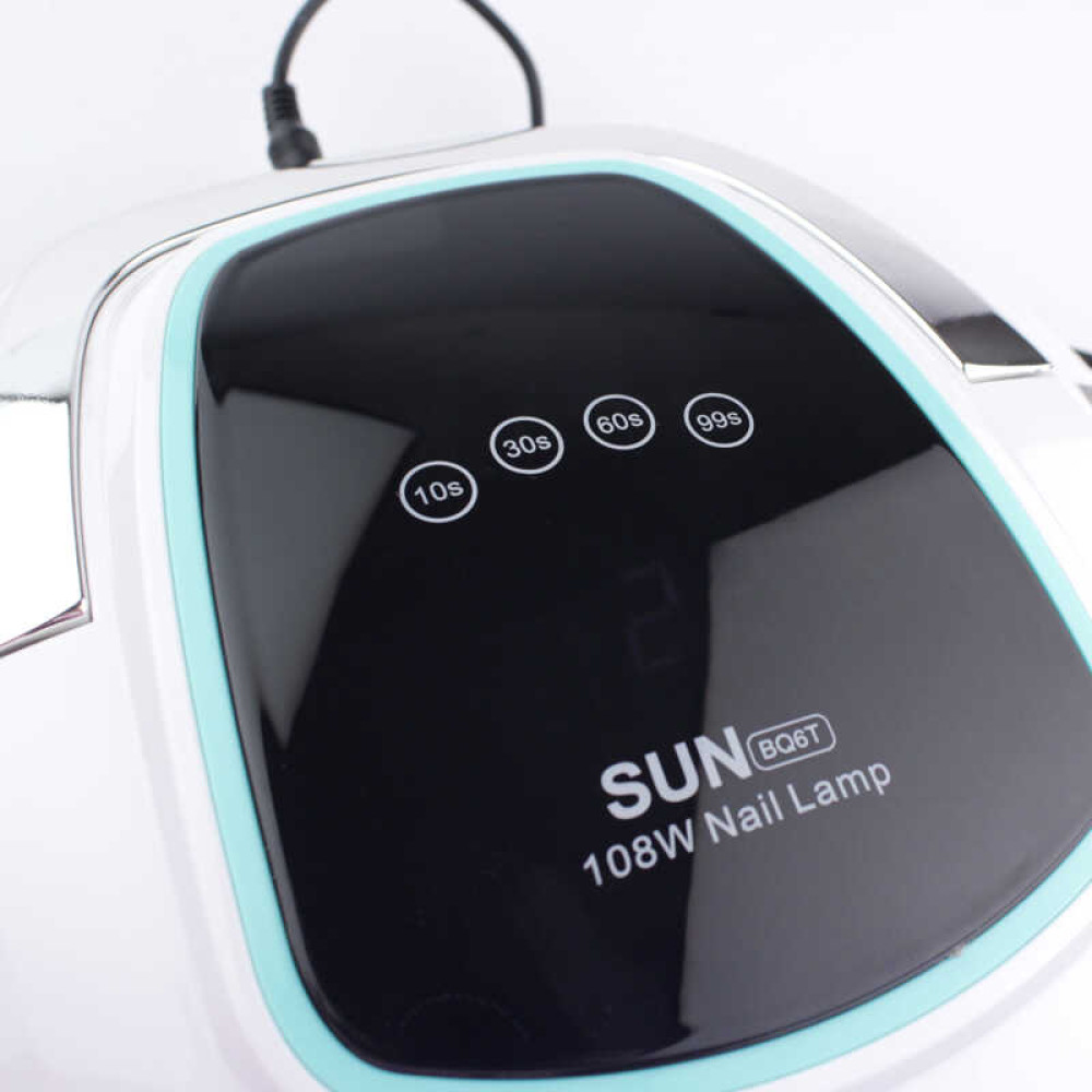УФ LED лампа світлодіодна Sun BQ-6T 108 Вт. з ручкою на дві руки. таймер 10. 30. 60. 99 сек. колір білий