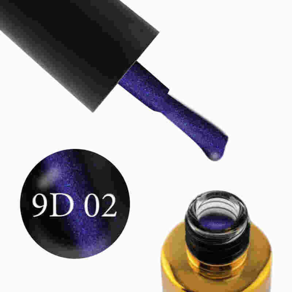 Гель-лак F.O.X Cat Eye 9D 002 с фиолетово-синим бликом, 6 мл