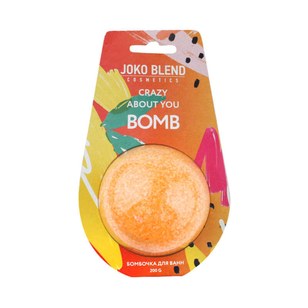 Бомбочка-гейзер для ванны Joko Blend Crazy About You с маслом абрикосовой косточки и мяты, 200 г