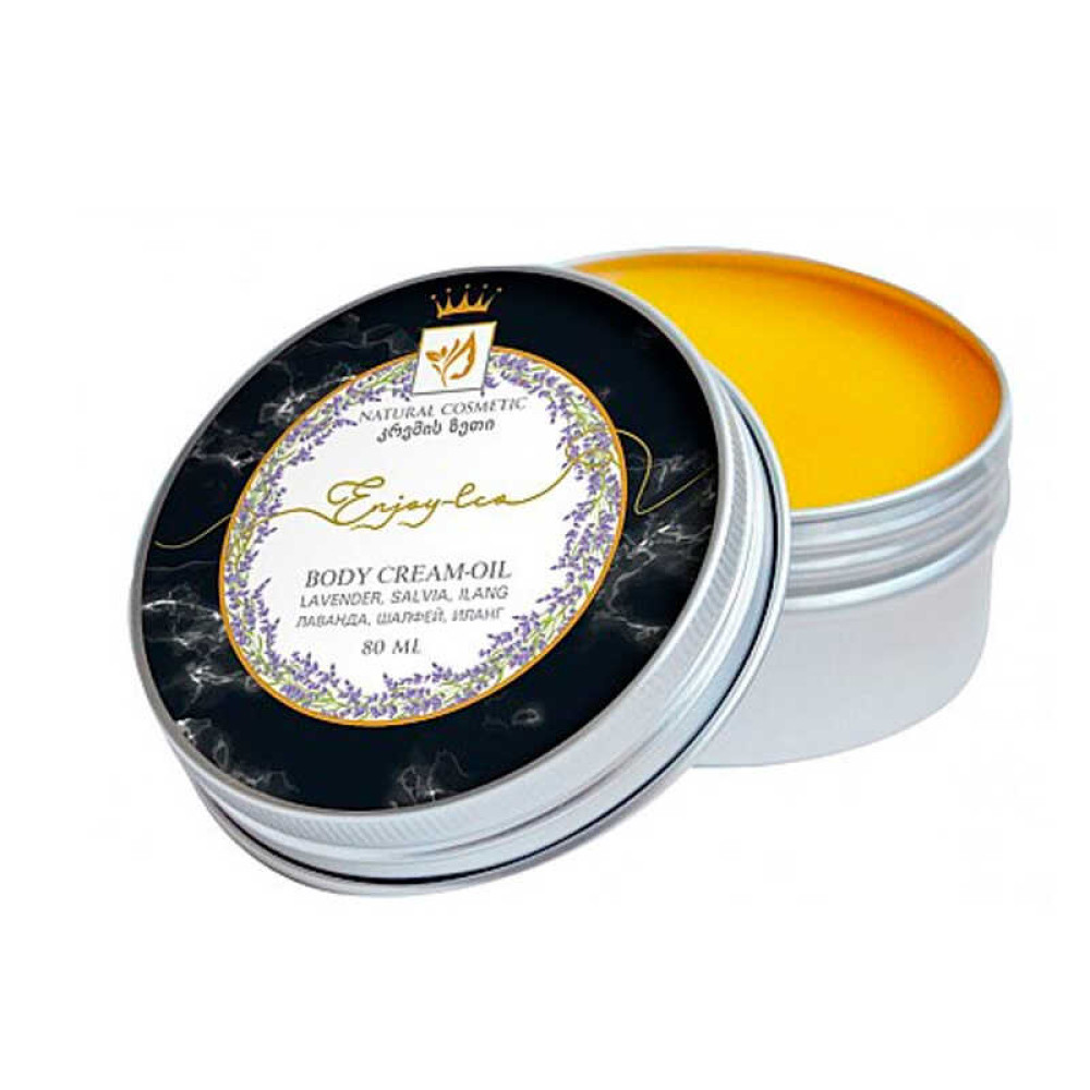 Натуральний крем-масло для тіла Enjoy-Eco Body Cream-Oil Лаванда. шавлія. іланг. 80 мл