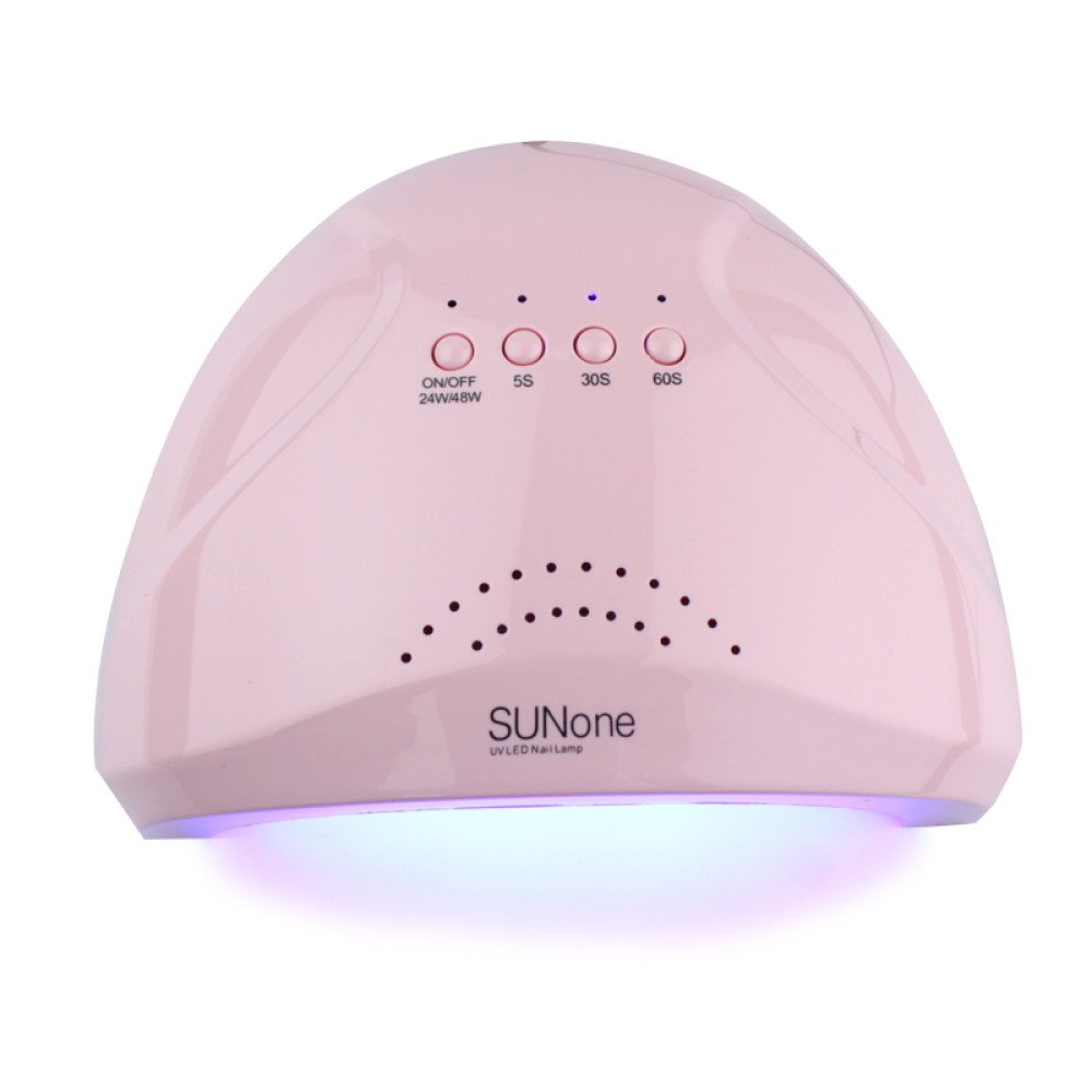 УФ LED лампа світлодіодна Sun One 48 Вт і 24 Вт. таймер 5. 30 і 60 сек. колір пастельно-рожевий