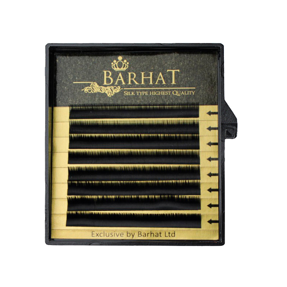 Ресницы Barhat B 0.10 (8 рядов: 6, 7, 8 мм), черные