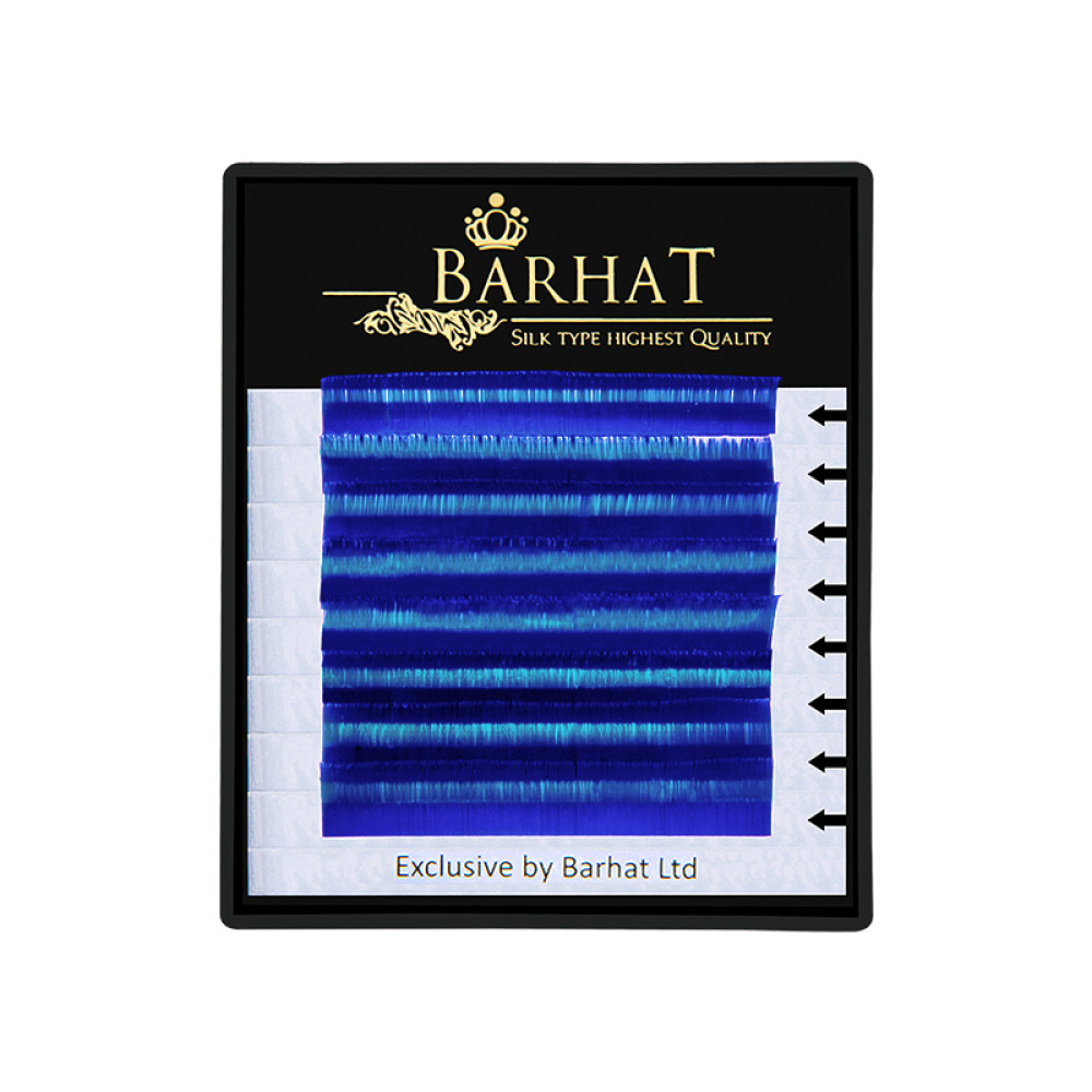 Вії Barhat C 0.10 (8 рядів: 9. 10. 11. 12 мм). сині