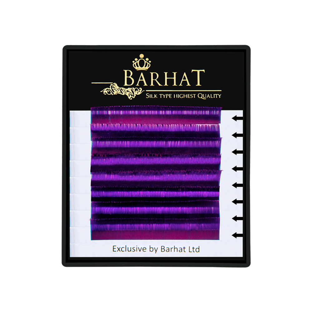 Ресницы Barhat C 0.10 (8 рядов: 9, 10, 11, 12 мм), фиолетовые