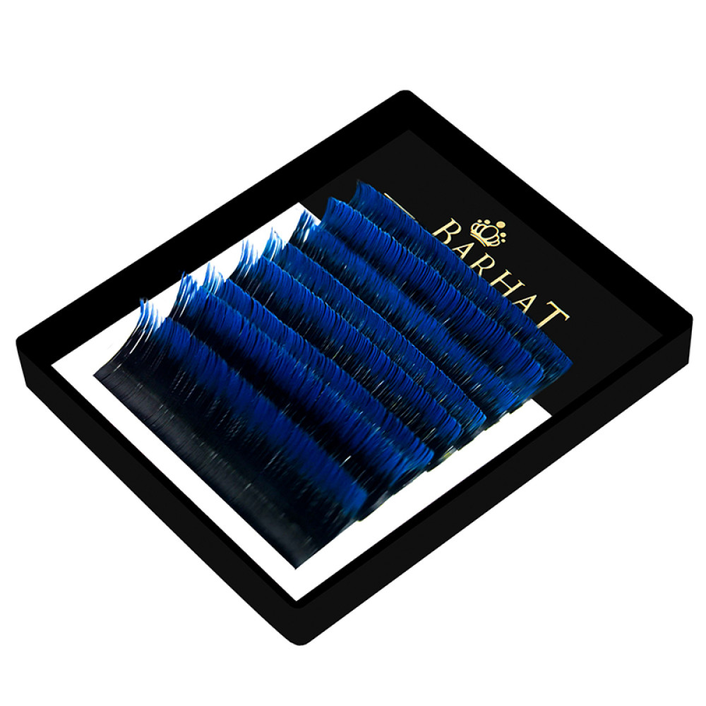 Ресницы двухтоновые Barhat C 0.10 (8 рядов: 9. 10. 11. 12 мм). черно-синие