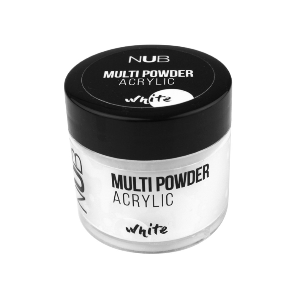 Акриловая пудра NUB Multi Powder Acrylic White, белая, 30 г
