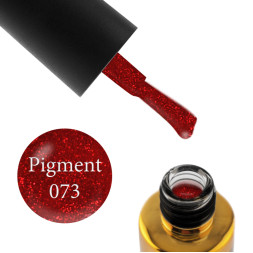 Гель-лак F.O.X Pigment 073 полунично-червоний з червоними блискітками, 6 мл