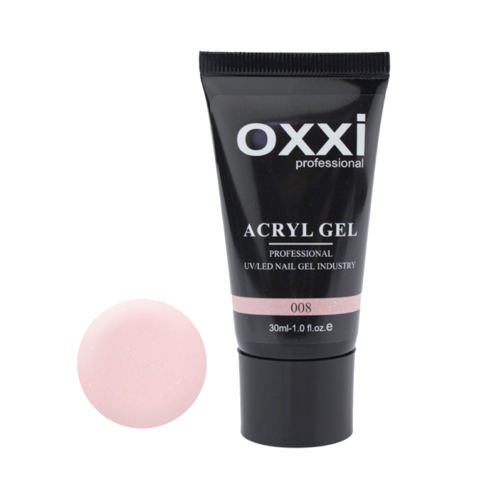 Акрил-гель Oxxi Professional Aсryl Gel 008 персиковий з шимерами 30 мл