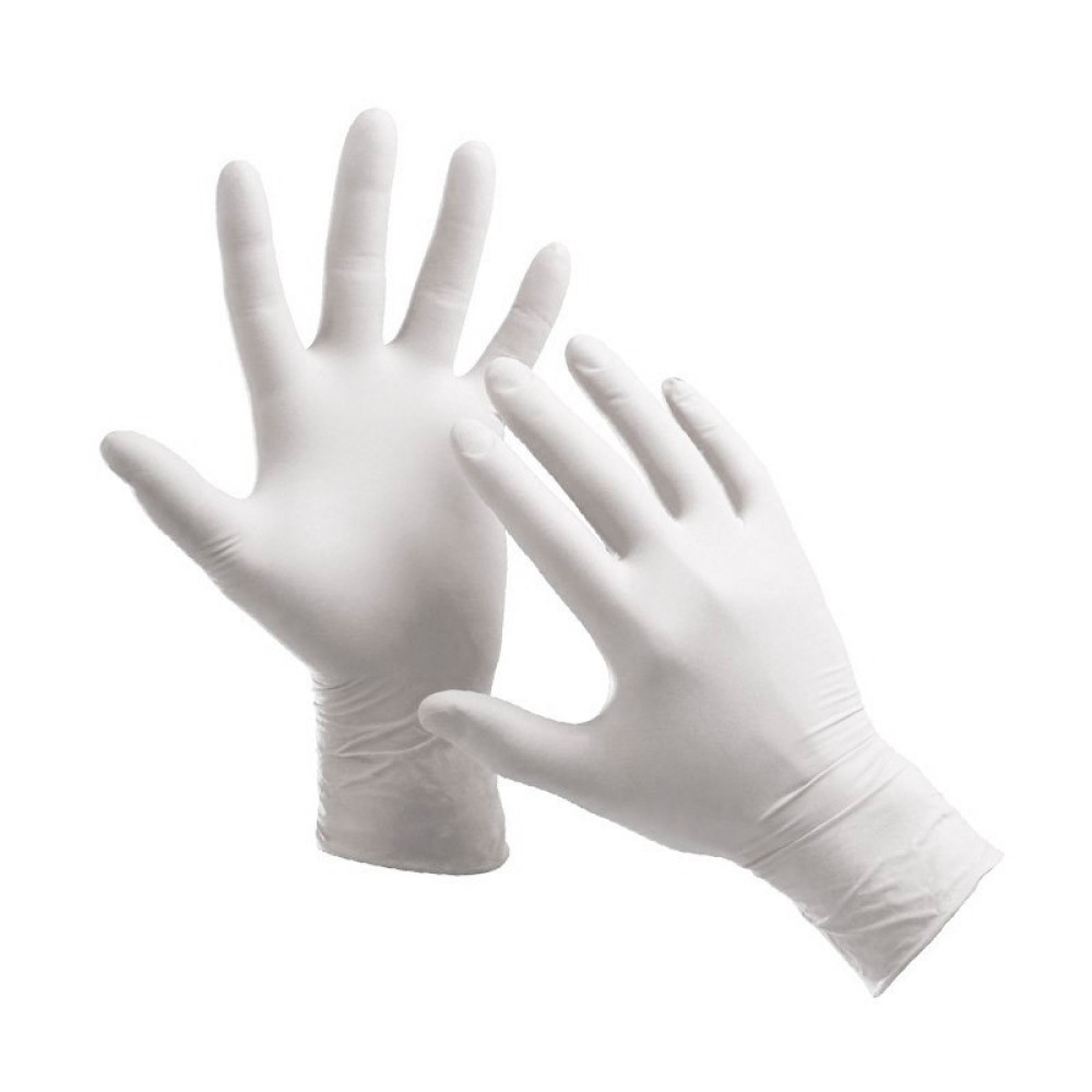 Перчатки нитриловые упаковка - 5 пар, размер S (без пудры), белые