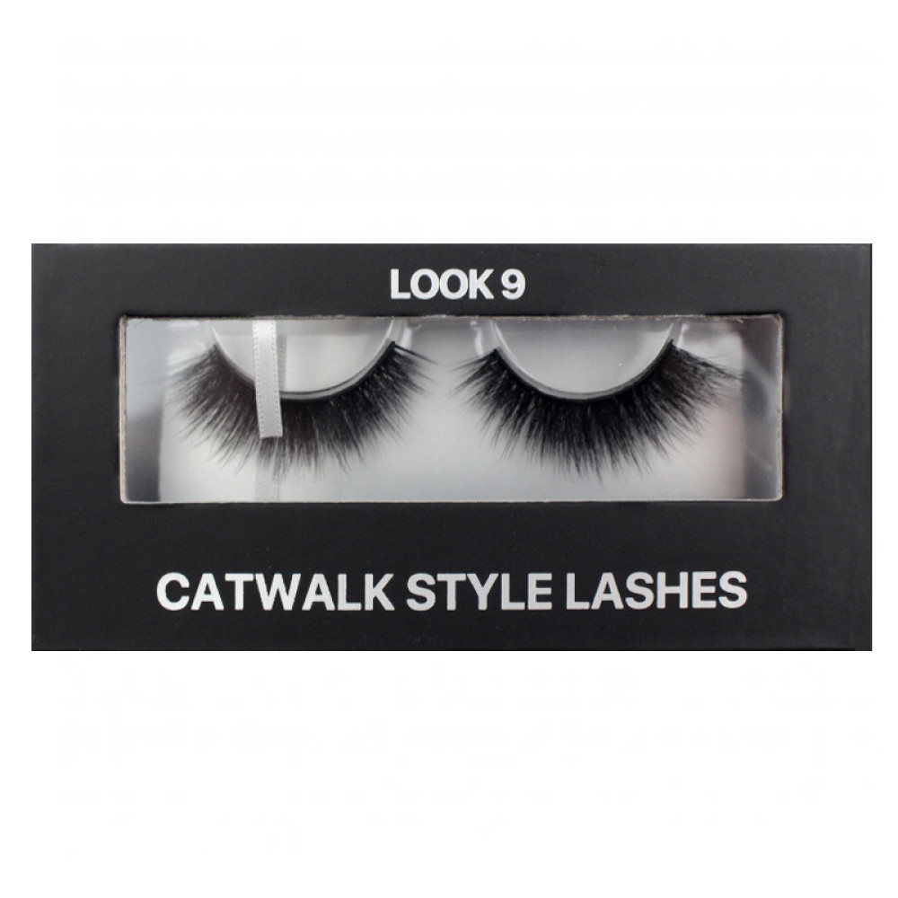 Вії накладні Kodi Professional Catwalk Style Lashes Look 9, на стрічці, чорні
