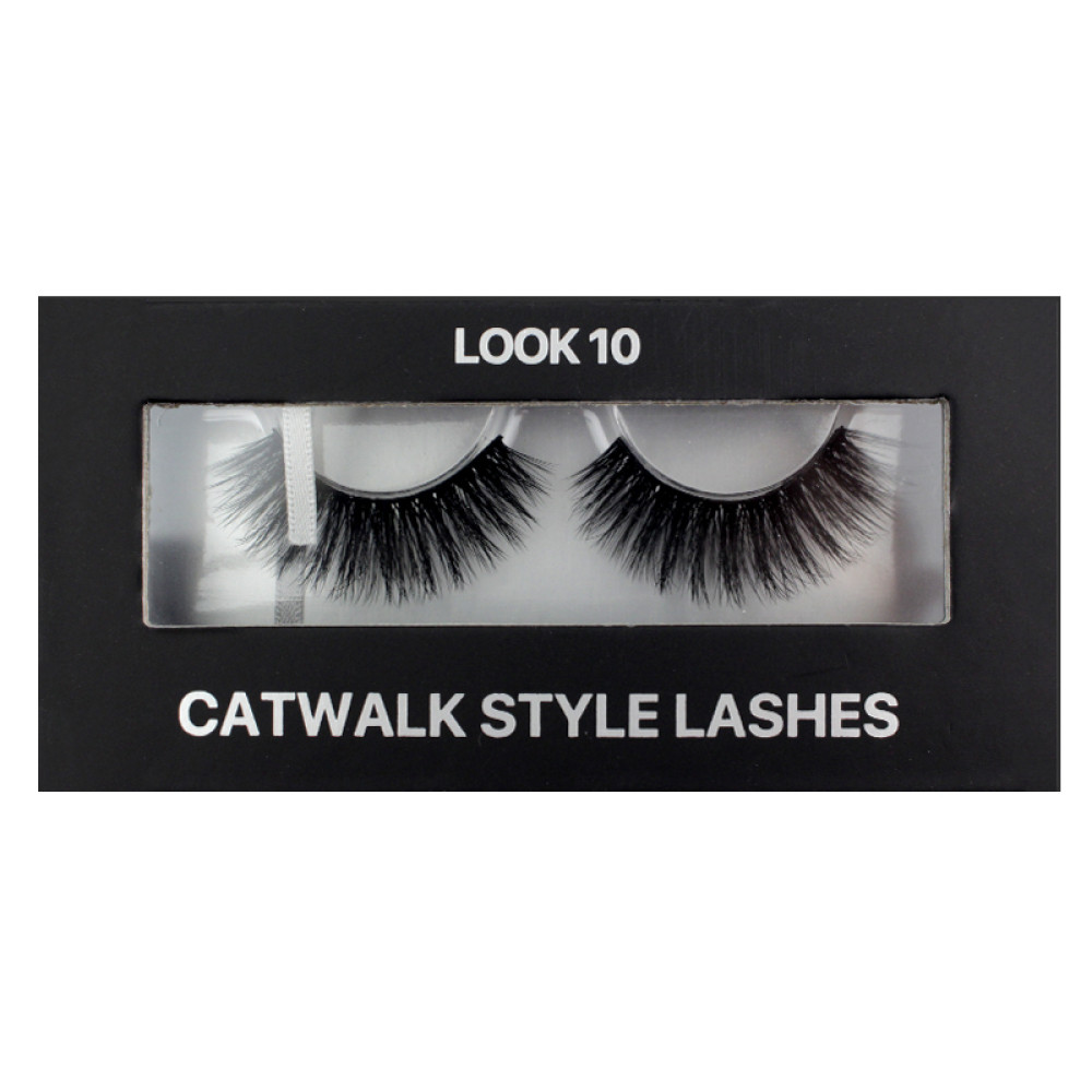 Вії накладні Kodi Professional Catwalk Style Lashes Look 10, на стрічці, чорні