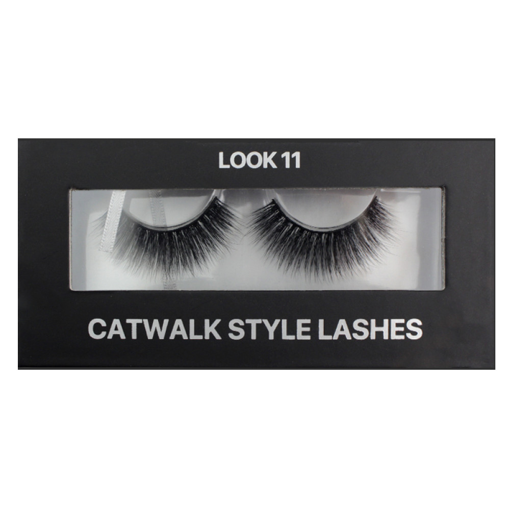 Вії накладні Kodi Professional Catwalk Style Lashes Look 11, на стрічці, чорні