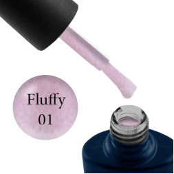 Гель-лак NUB Fluffy Gel 01 ніжний рожевий з рожевим флоком 118 мл