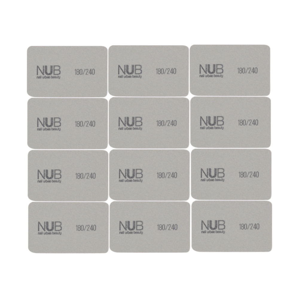 Набор одноразовых бафов для ногтей NUB 180/240. 12 шт.