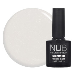 База каучукова для гель-лаку із шиммером NUB Rubber Base Milk Shimmer. 8 мл