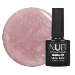 База каучукова для гель-лаку із шиммером NUB Rubber Base Nude Shimmer. 8 мл