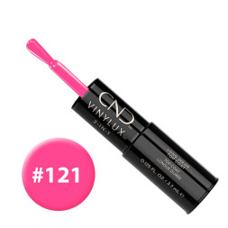 Лак-карандаш CND Vinylux 121 Hot Pop Pink яркий насыщенно-розовый, 3,7 мл + закрепитель, 3,7 мл