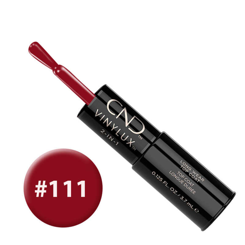 Лак-олівець CND Vinylux 111 Decadence темний бордово-червоний. 3.7 мл  закріплювач. 3.7 мл