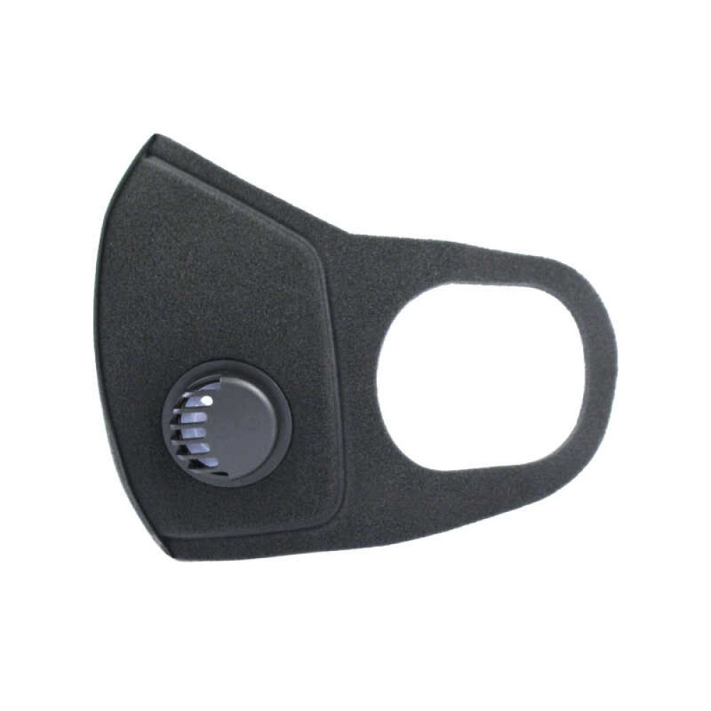 Маска-респіратор на обличчя багаторазова захисна PITTA Mask SponDuct із клапаном,  колір чорний