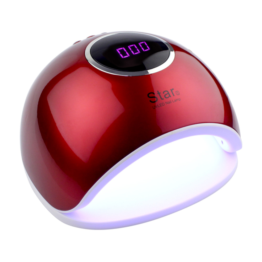 УФ LED лампа світлодіодна Star 5 72 Вт. таймер 10. 30. 60 і 99 сек. колір червоний