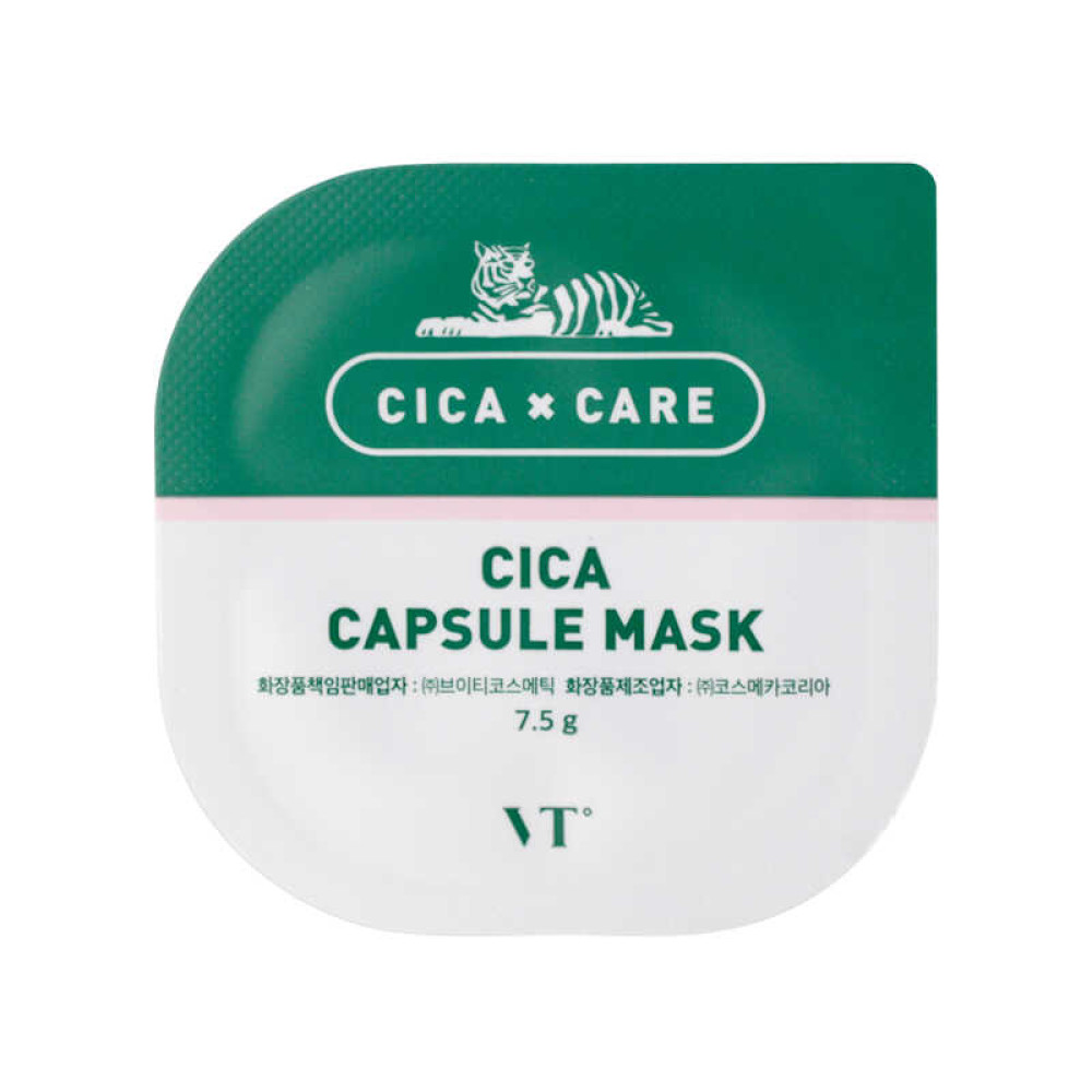 Маска для обличчя VT Cosmetics Cica Capsule Mask заспокійлива на основі білої глини. 7.5 г