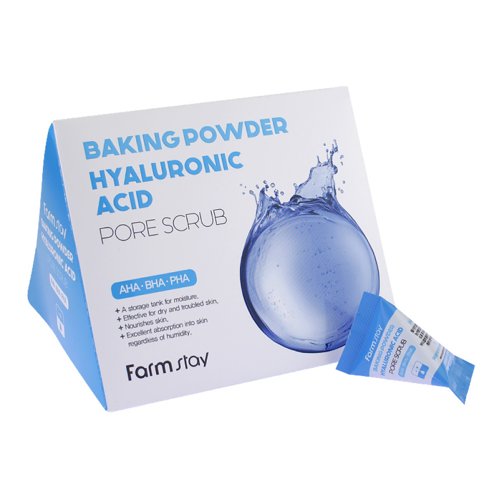 Скраб для лица Farmstay Baking Powder Hyaluronic Acid Pore Scrub с содой и гиалуроновой кислотой, 7 г